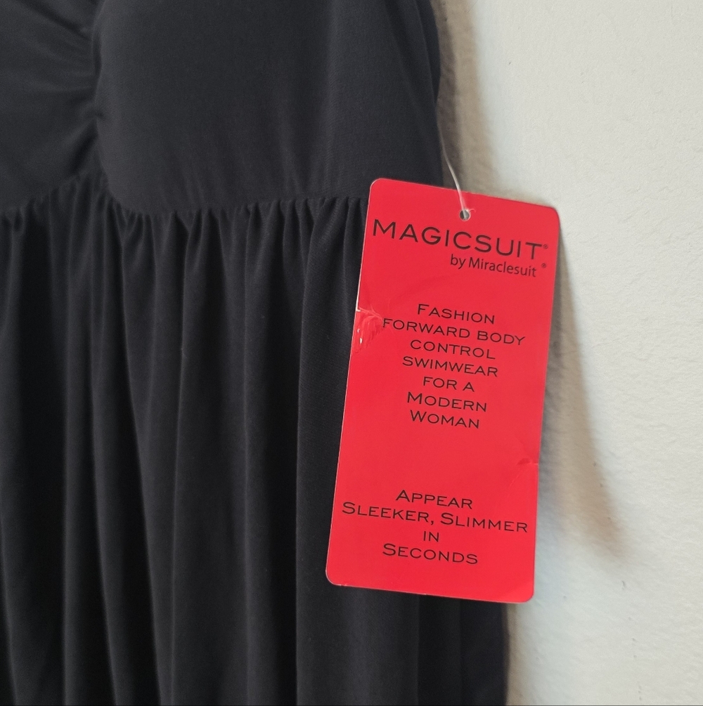🚨NEW MAGICSUIT Bubbles Gathered Tankini Swim Top In Black Modest Size 16 - Picture 9 of 10